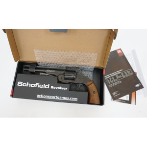 Пневматический револьвер ASG Schofield 6" Aging Black (пулевой)