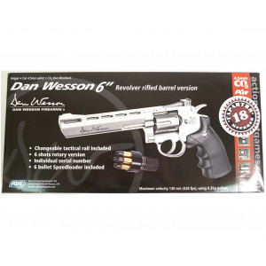 Пневматический револьвер ASG Dan Wesson 6" Silver (пулевой)
